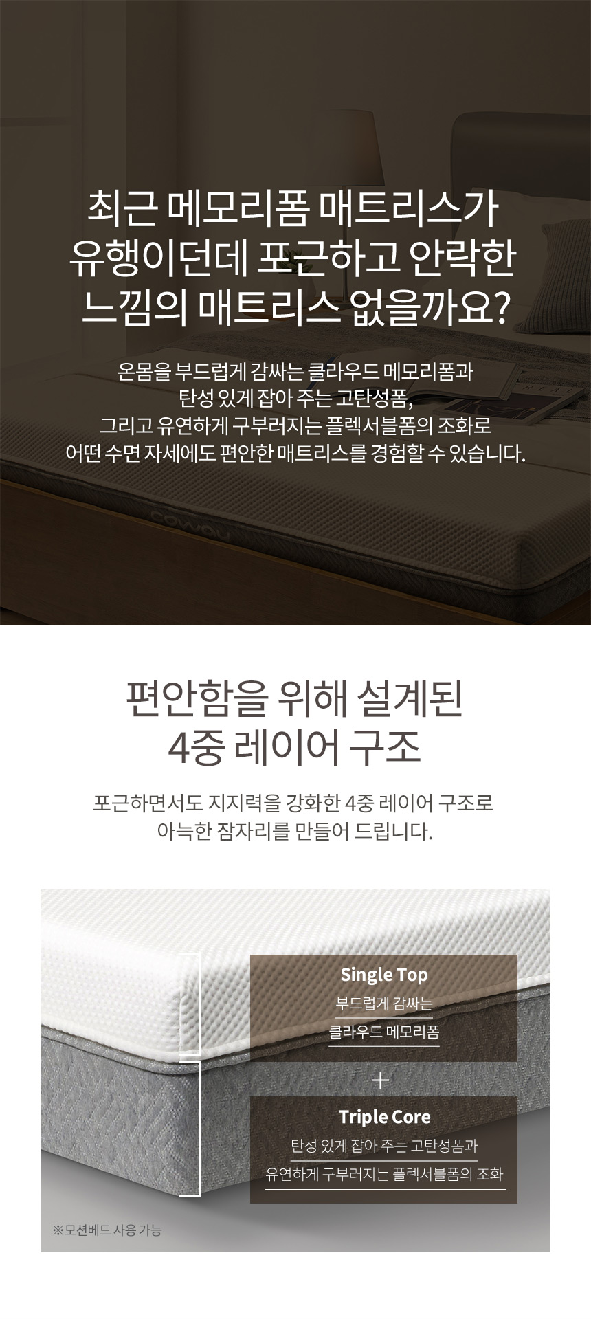 코웨이 CMSS-M01M 코웨이 메모리폼 매트리스 컴팩트 상세이미지 1