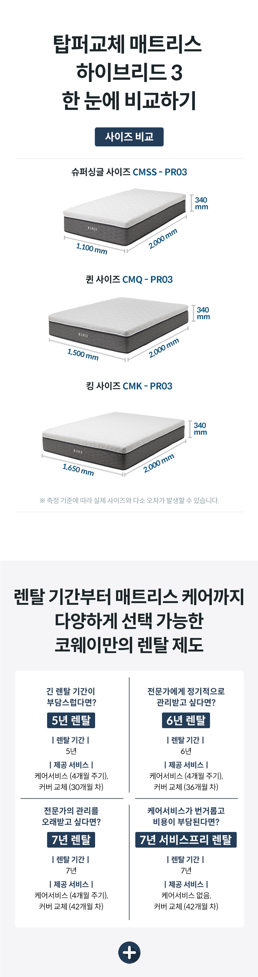 CMK-PR03_코웨이 탑퍼교체 매트리스 하이브리드3_3번째 상세정보 코웨이 CMK-PR03 코웨이 탑퍼교체 매트리스 하이브리드3 상세이미지 4