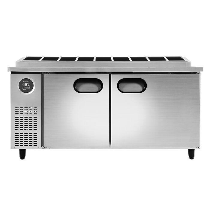 스타리온 업소용 테이블 김밥토핑 냉장고 직냉식 1800 1/4 밧드 앞작업대 올스텐