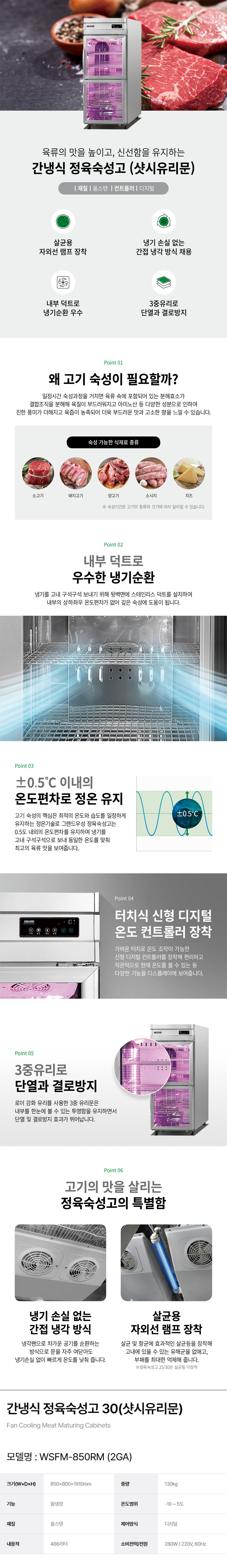 동양렌탈 WSFM-850RM(2GA) 그랜드우성 30박스 샷시유리문 업소용 정육숙성고 고기냉장고 간냉식 올냉동 올스텐 WSFM-850RM(2GA) 상세이미지 1