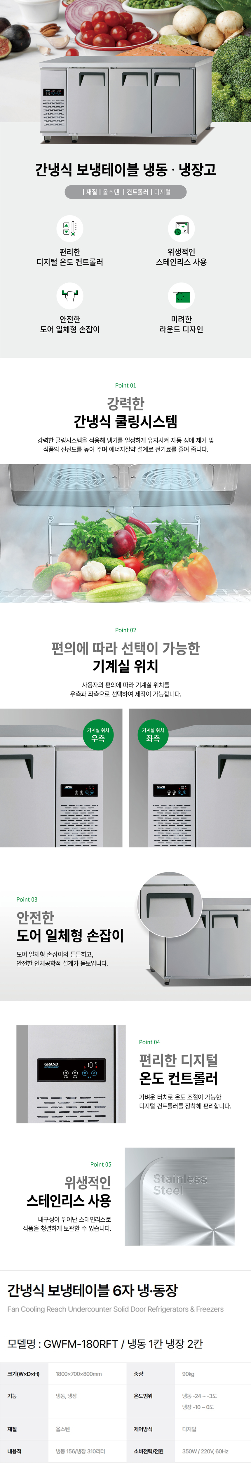 GWFM-180RFT_그랜드우성 6자 업소용 간냉식 냉동·장 보냉테이블 냉동고 냉장고_0번째 상세정보 동양렌탈 GWFM-180RFT 그랜드우성 6자 업소용 간냉식 냉동·장 보냉테이블 냉동고 냉장고 상세이미지 1
